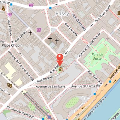 Map showing the location of Maison de Balzac in Paris
