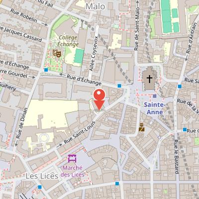Map showing the location of Maison du Peuple de Rennes in Rennes
