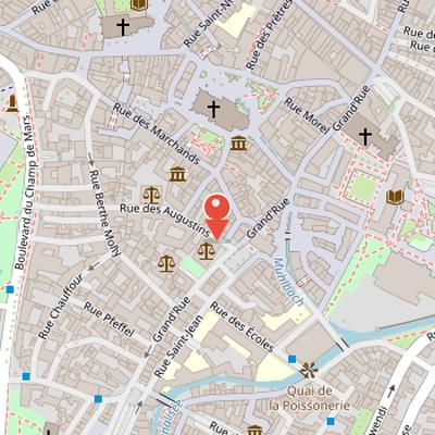 Map showing the location of Manneken-Pis de Colmar in Colmar