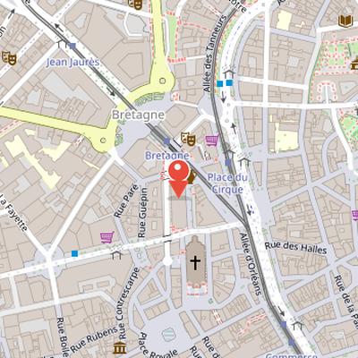 Map showing the location of Marché de Feltre in Nantes