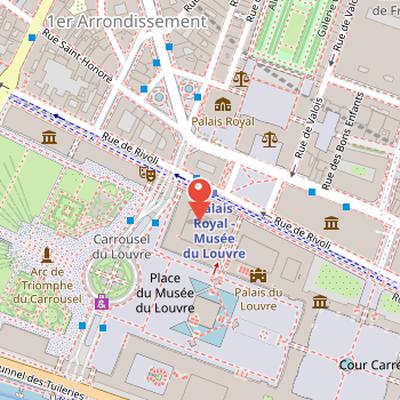 Map showing the location of Marly Horses in Paris