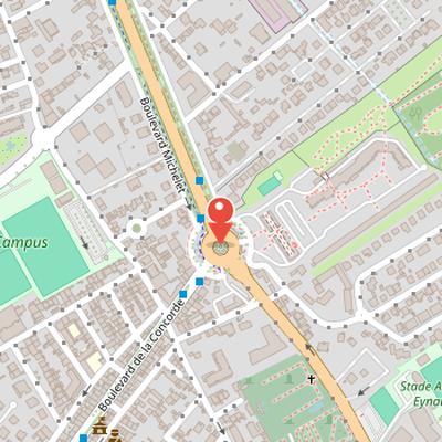 Map showing the location of Mazargues Obelisk in Marseille