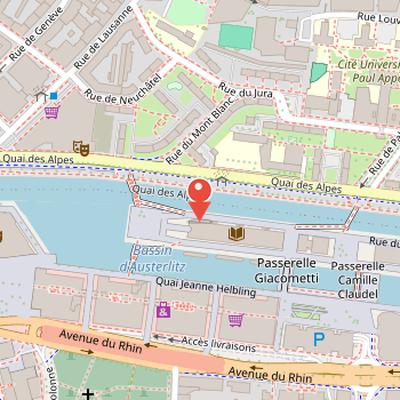 Map showing the location of Médiathèque André-Malraux in Strasbourg