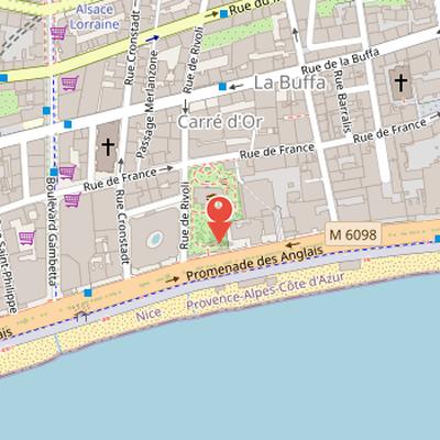 Map showing the location of Memorial to the Victims of the 14 July 2016 Attack in Nice in Nice