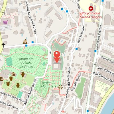 Map showing the location of Monastère de Cimiez in Nice