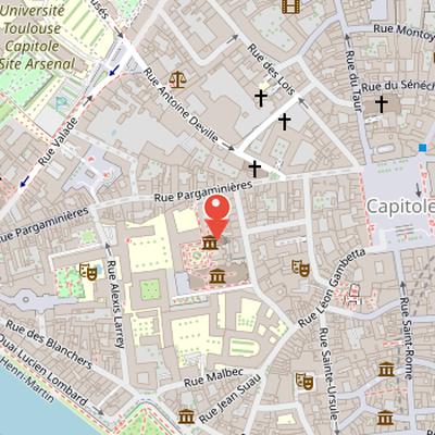 Map showing the location of Monastery of the Jacobins in Toulouse