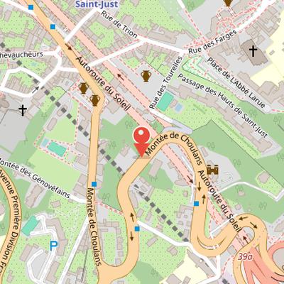 Map showing the location of Montée de Choulans in Lyon