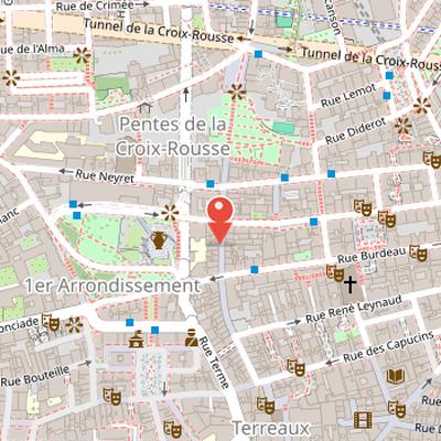 Map showing the location of Montée de la Grande Côte in Lyon