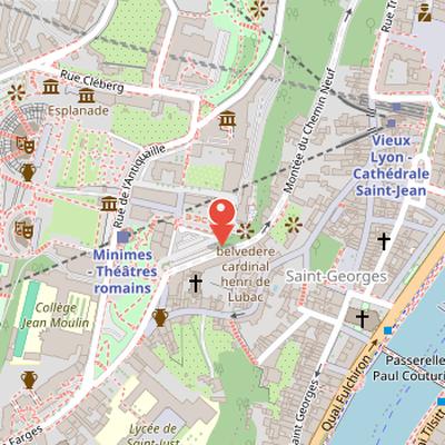 Map showing the location of Montée du Chemin-Neuf in Lyon