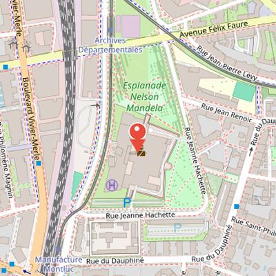 Map showing the location of Montluc Fort in Lyon