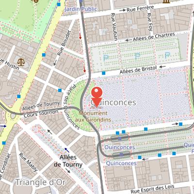 Map showing the location of Monument aux Girondins in Bordeaux