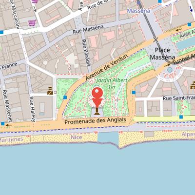 Map showing the location of Monument du Centenaire in Nice
