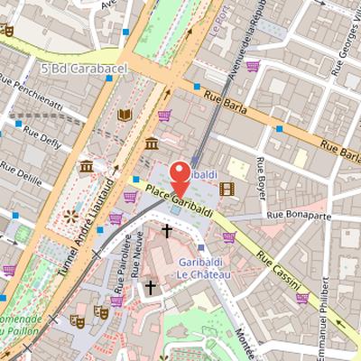 Map showing the location of Monument to Giuseppe Garibaldi in Nice