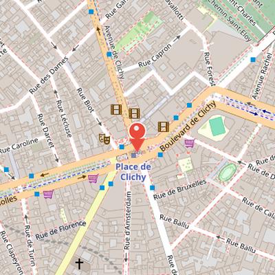 Map showing the location of Monument to Maréchal Moncey in Paris