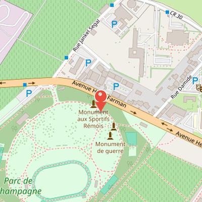 Map showing the location of Monument to the Heroes of the Black Army in Reims