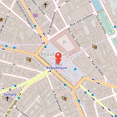 Map showing the location of Monument to the Republic in Paris
