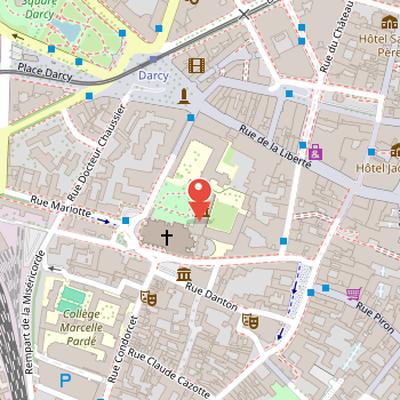 Map showing the location of Musée archéologique de Dijon in Dijon