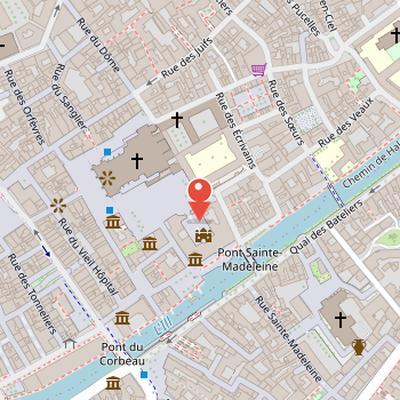 Map showing the location of Musée archéologique de Strasbourg in Strasbourg