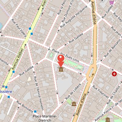 Map showing the location of Musée Baccarat in Paris