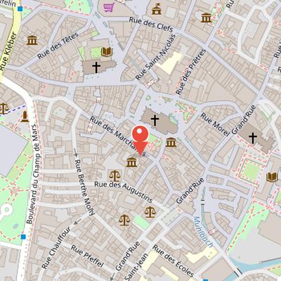 Map showing the location of Musée Bartholdi in Colmar