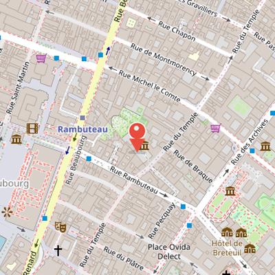 Map showing the location of Musée d'Art et d'Histoire du Judaïsme in Paris