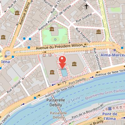 Map showing the location of Musée d’Art Moderne in Paris