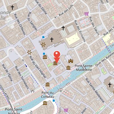 Map showing the location of Musée de l'Œuvre Notre-Dame in Strasbourg