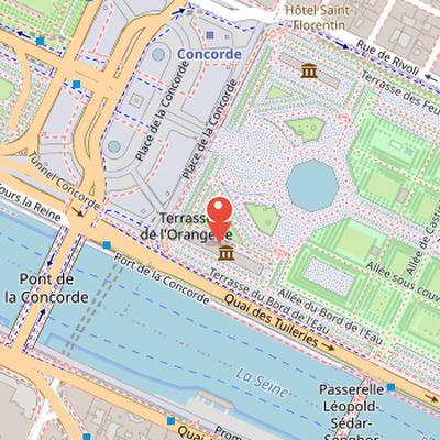 Map showing the location of Musée de l'Orangerie in Paris