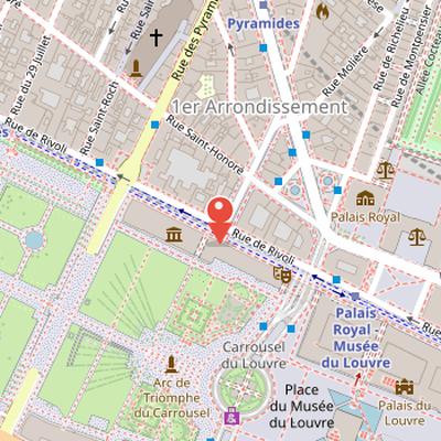 Map showing the location of Musée des Arts Décoratifs in Paris