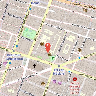 Map showing the location of Musée des Arts et Métiers in Paris