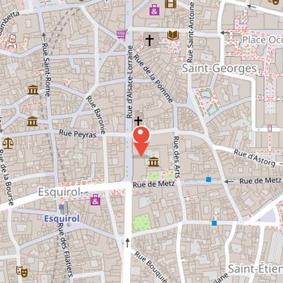 Map showing the location of Musée des Augustins in Toulouse