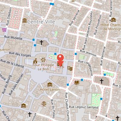 Map showing the location of Musée des Beaux-Arts de Dijon in Dijon