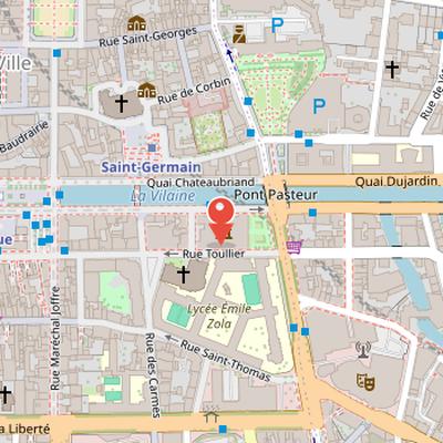 Map showing the location of Musée des Beaux-Arts de Rennes in Rennes