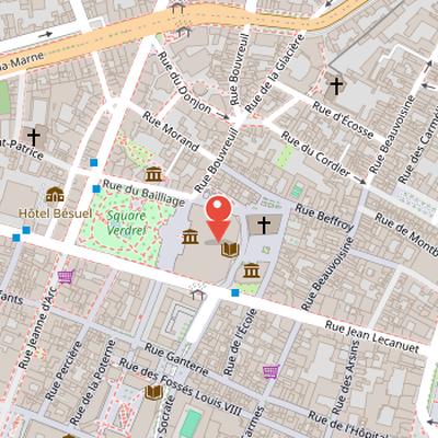 Map showing the location of Musée des Beaux-Arts de Rouen in Rouen