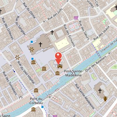 Map showing the location of Musée des Beaux-Arts de Strasbourg in Strasbourg