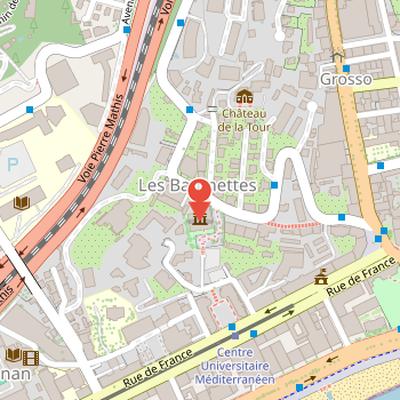 Map showing the location of Musée des Beaux-Arts Jules Chéret in Nice