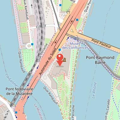 Map showing the location of Musée des Confluences in Lyon