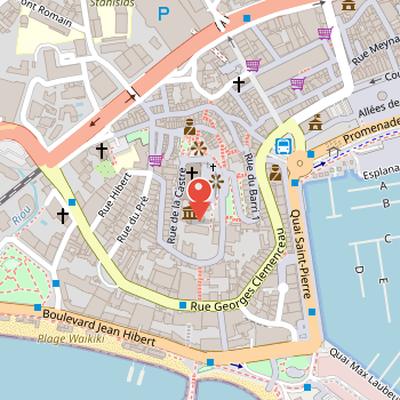 Map showing the location of Musée des Explorations du Monde in Cannes