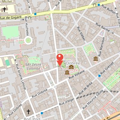 Map showing the location of Musée Dobrée in Nantes