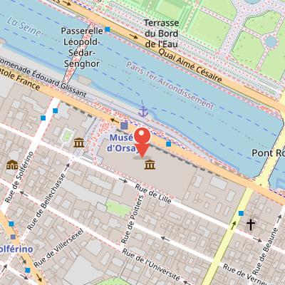 Map showing the location of Musée d'Orsay in Paris