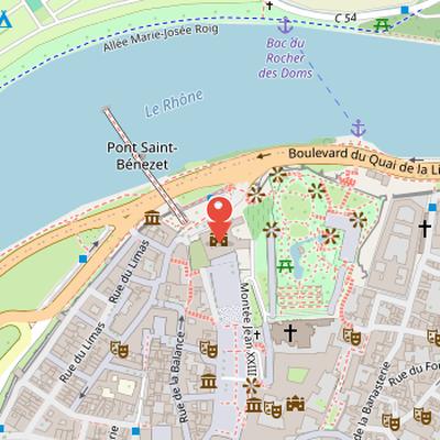 Map showing the location of Musée du Petit Palais in Avignon