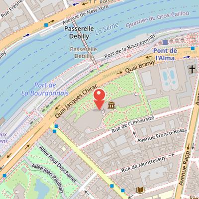 Map showing the location of Musée du quai Branly in Paris