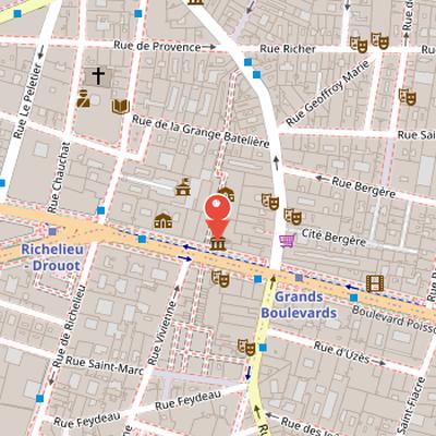 Map showing the location of Musée Grévin in Paris