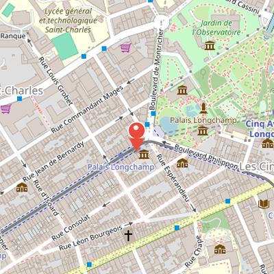 Map showing the location of Musée Grobet-Labadié in Marseille