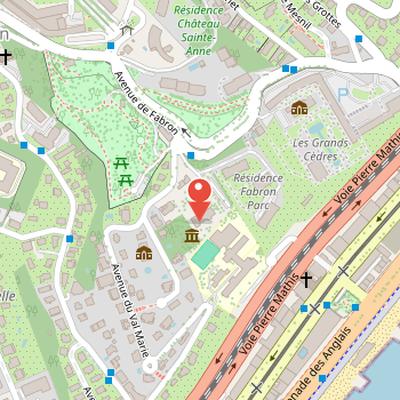 Map showing the location of Musée international d'art naïf Anatole Jakovsky in Nice