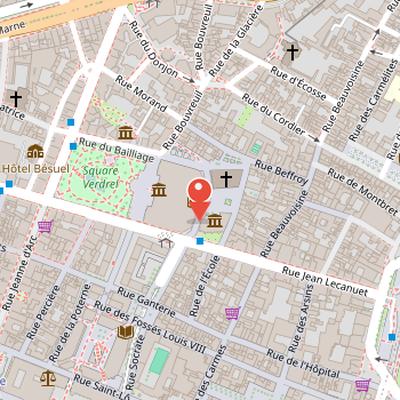 Map showing the location of Musée Le Secq des Tournelles in Rouen