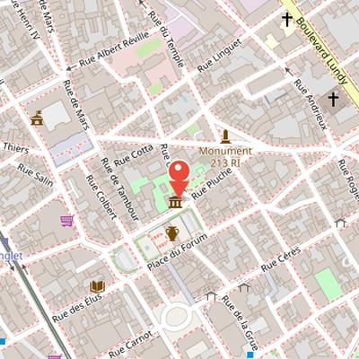 Map showing the location of Musée Le Vergeur in Reims