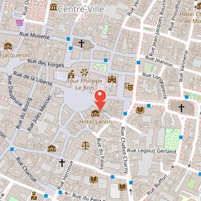 Map showing the location of Musée Magnin in Dijon