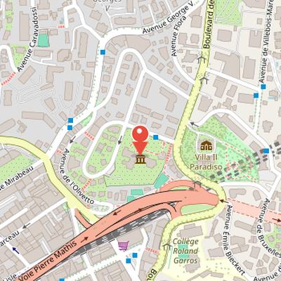 Map showing the location of Musée Marc-Chagall in Nice