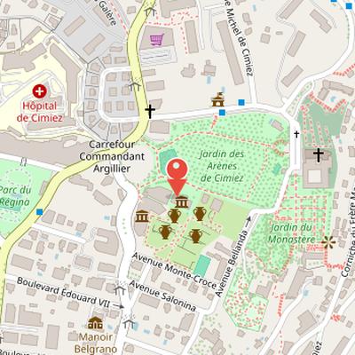 Map showing the location of Musée Matisse in Nice